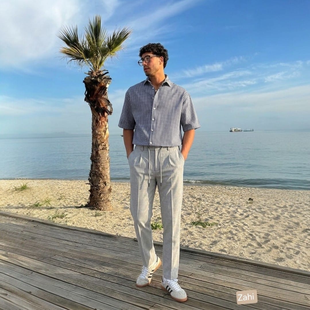 relaxed fit classic pants shani  بنطلون كلاسيك تلبيس مريح رصاصي فاتح