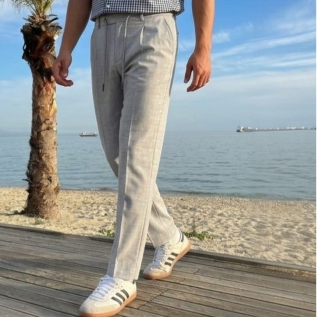relaxed fit classic pants shani  بنطلون كلاسيك تلبيس مريح رصاصي فاتح