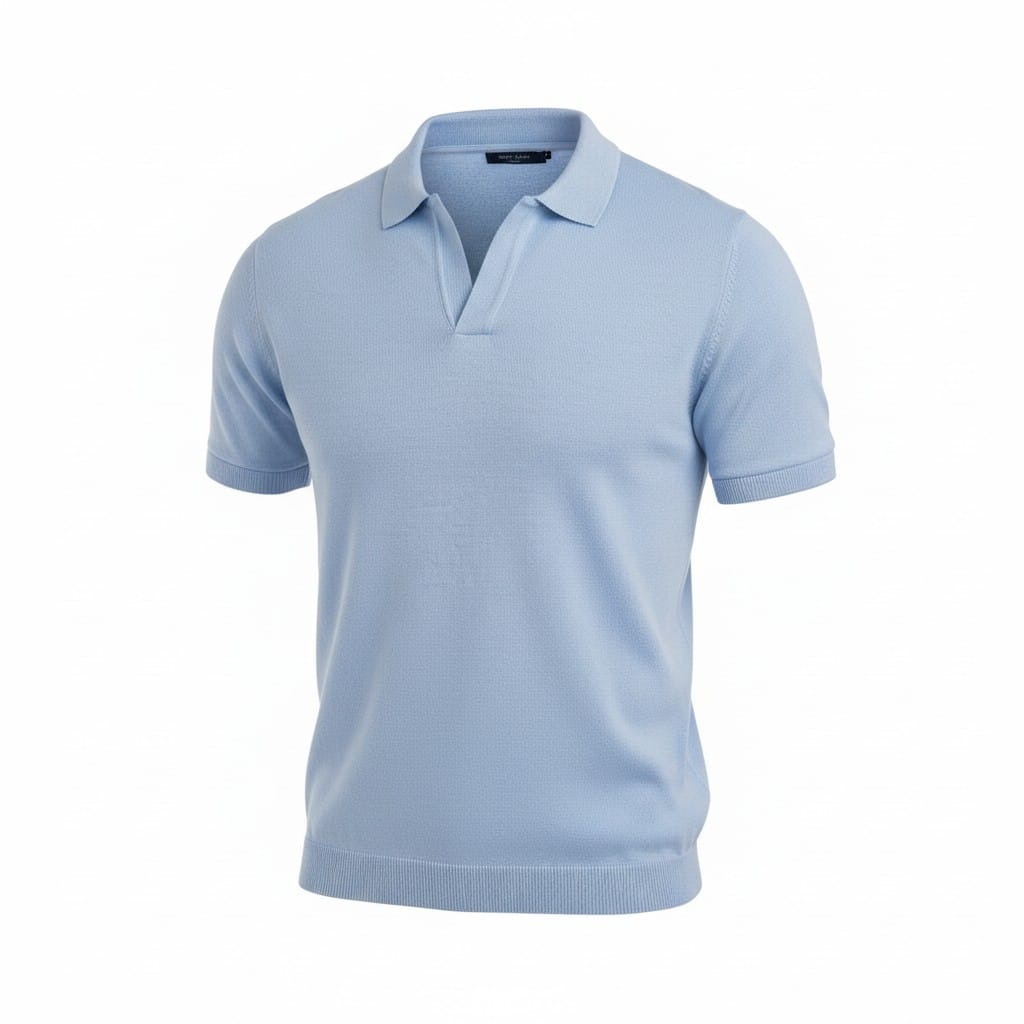 Standard Fit Short Sleeve Polo T-Shirt  (Baby Blue)