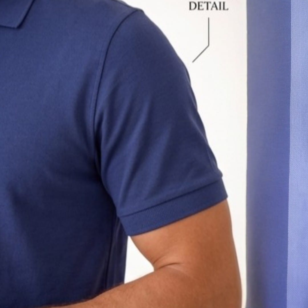 Standard Fit Short Sleeve Polo T-Shirt  (navy)