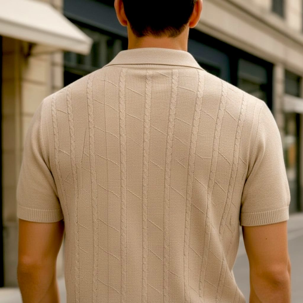 Standard Fit Short Sleeve Polo T-Shirt  (beige)