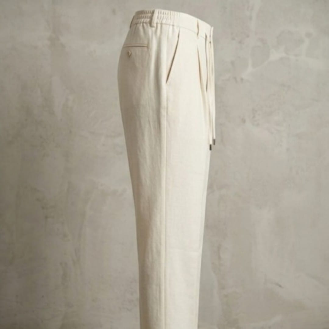 relaxed fit classic pants beige   بنطلون كلاسيك تلبيس مريح بيج
