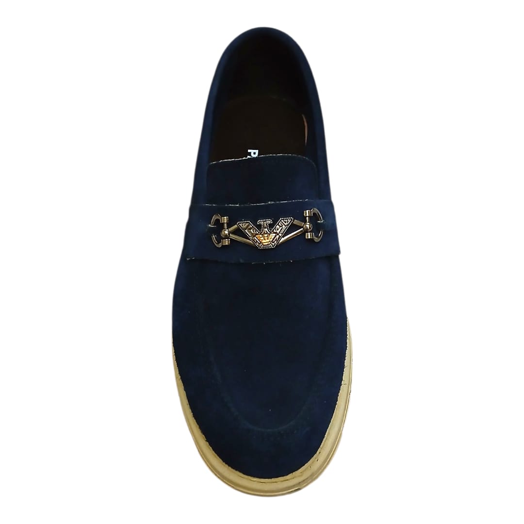 Men's suede loafer shoes navy – a modern moccasin design with exceptional lightness and comfort for everyday and casual wear.