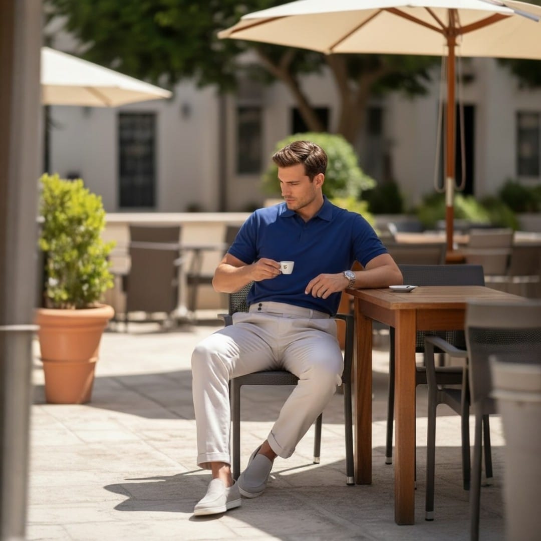 Standard Fit Short Sleeve Polo T-Shirt  (navy)