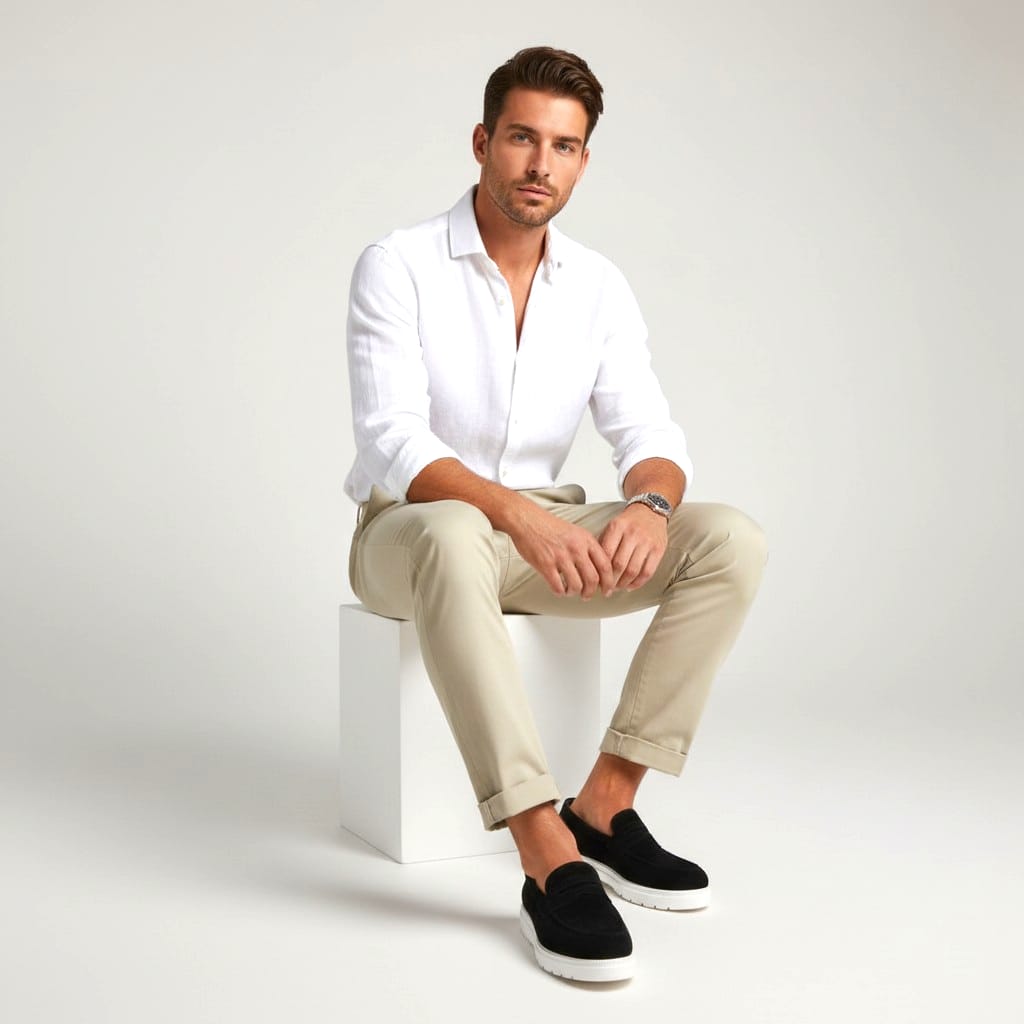 Men's suede loafer shoes black – a modern moccasin design with exceptional lightness and comfort for everyday and casual wear.