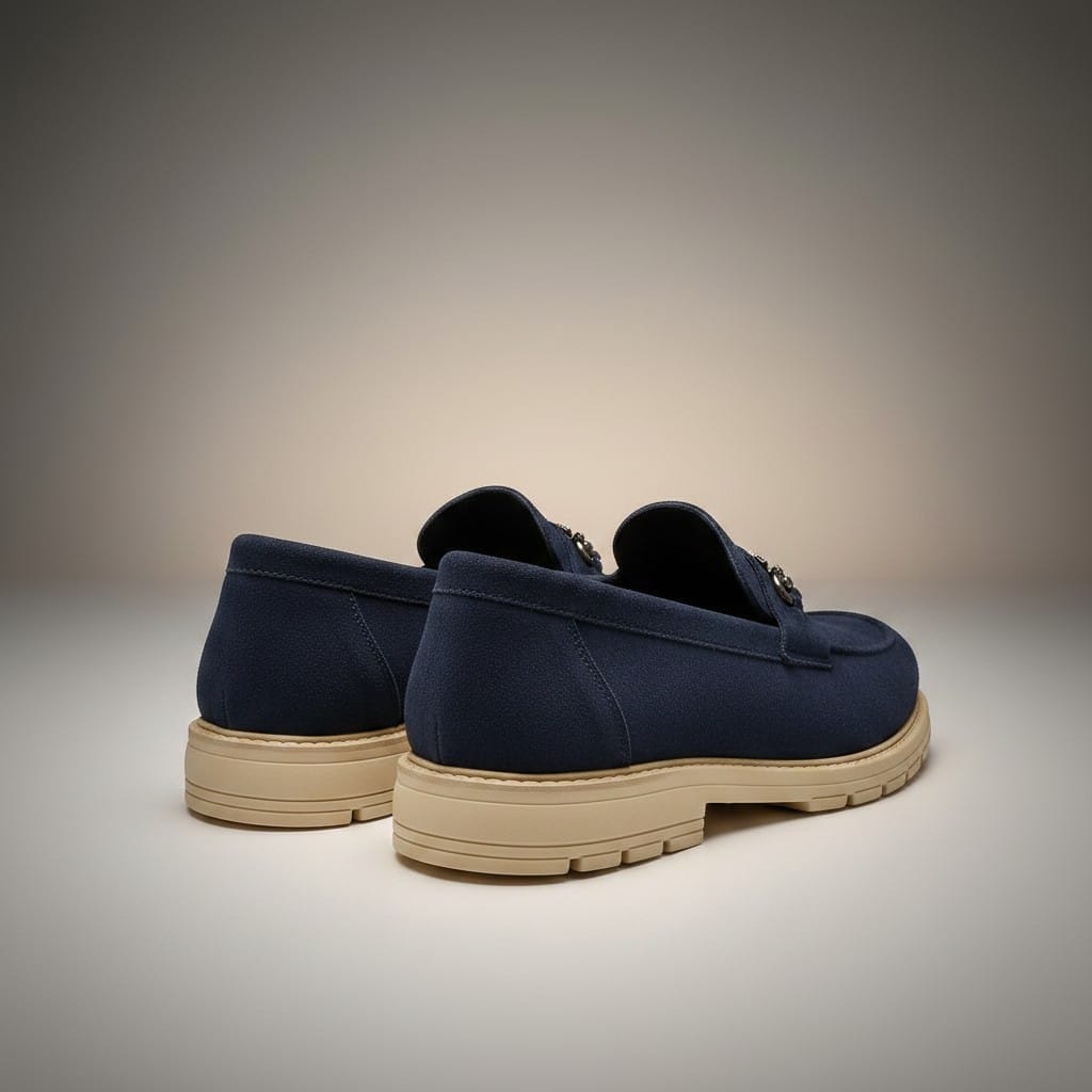 Men's suede loafer shoes navy