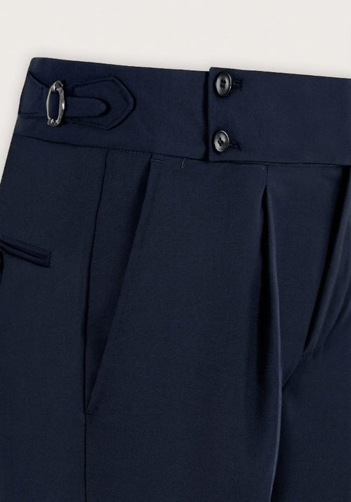 Men's High Waist Business Casual Men's Trousers turkish Style (navy)