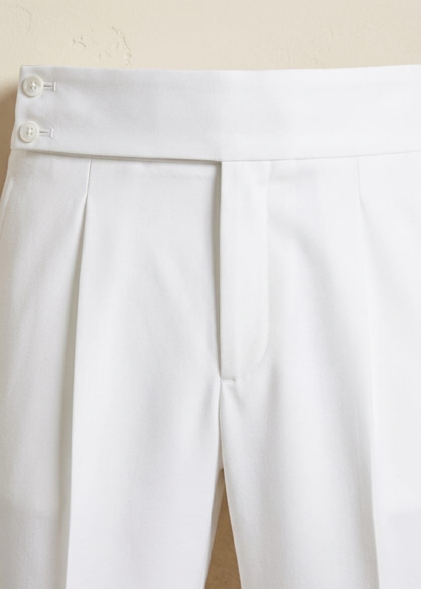 Men's High Waist Business Casual Men's Trousers turkish Style (white)