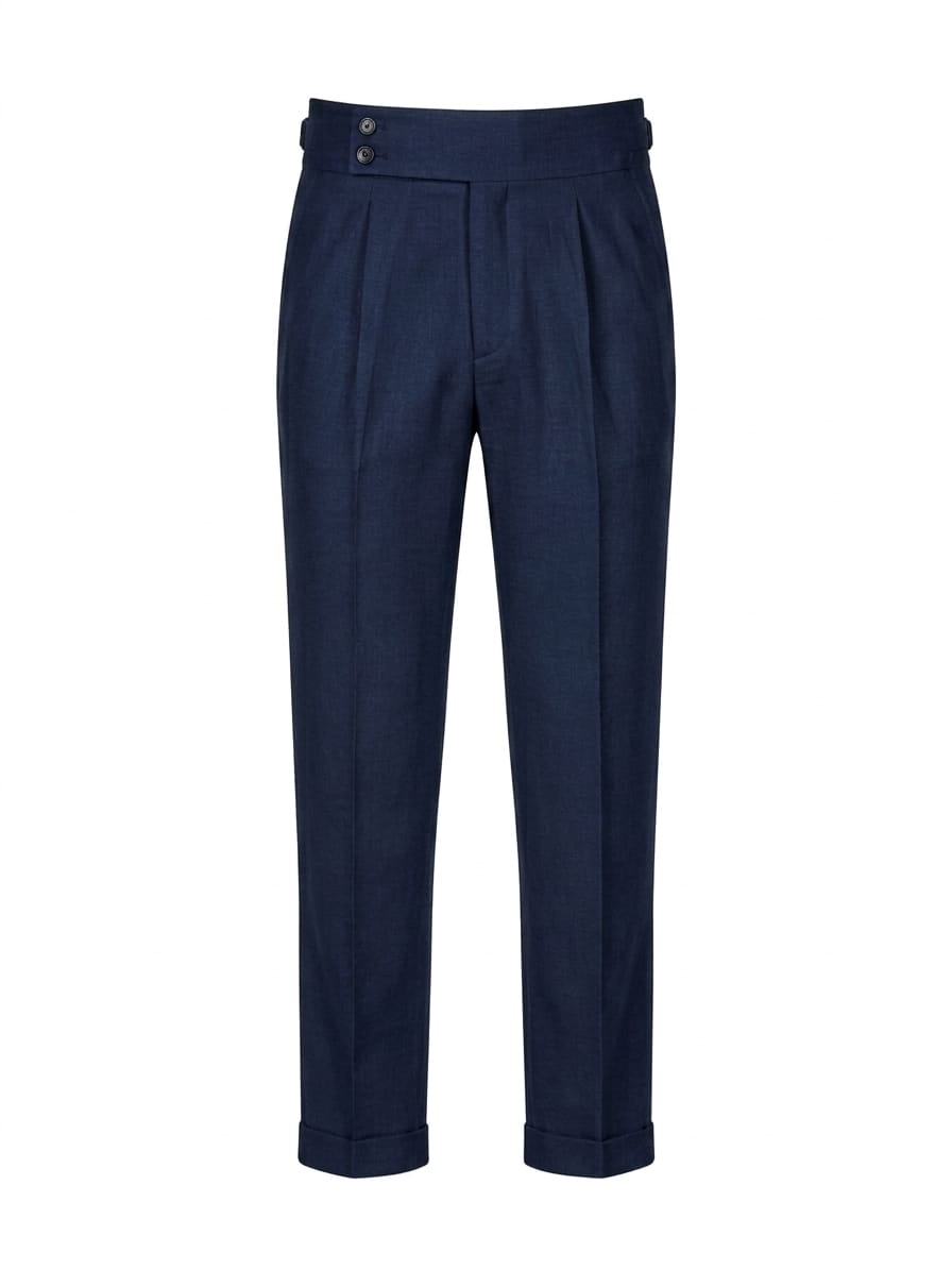 Men's High Waist Business Casual Men's Trousers turkish Style (navy)