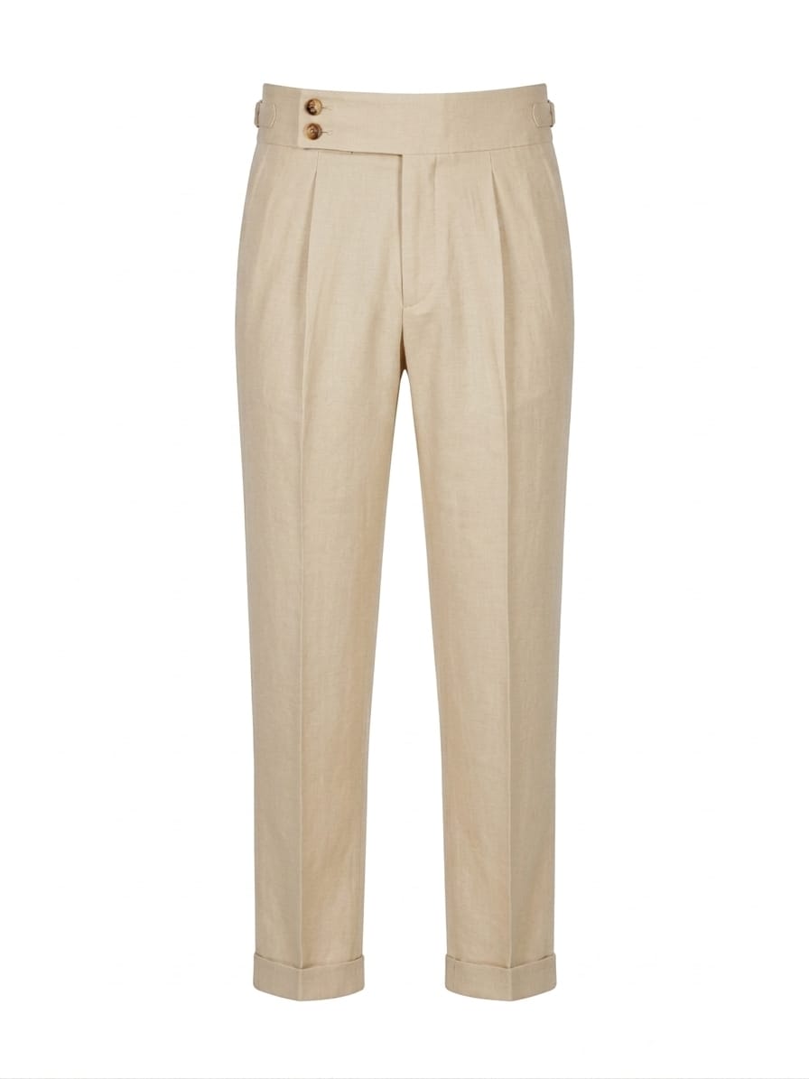 Men's High Waist Business Casual Men's Trousers turkish Style (beige)