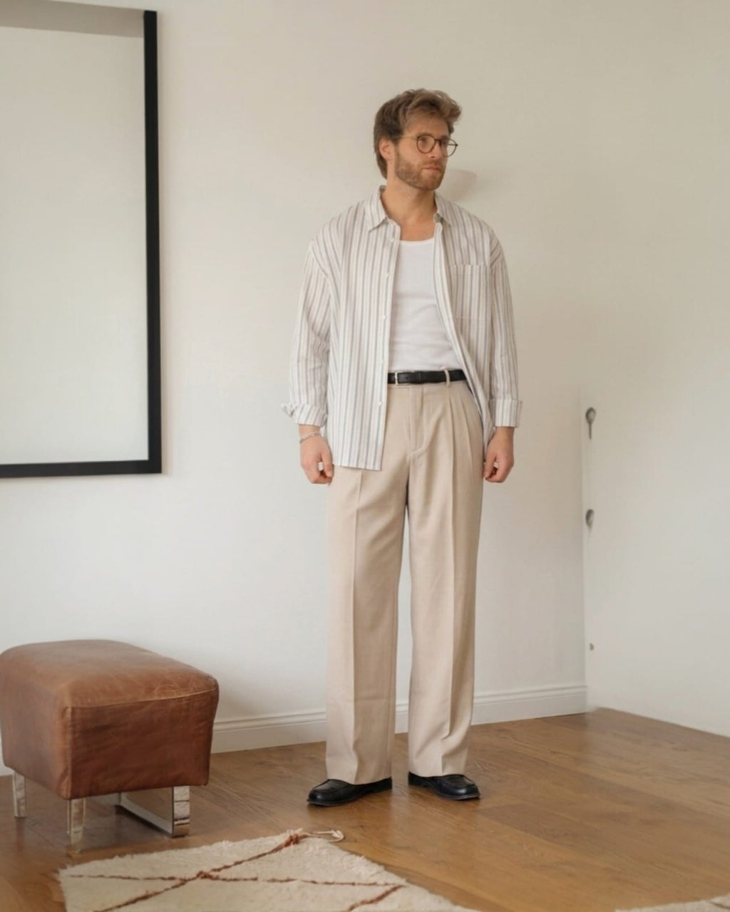 Wide Leg Pants (Beige)